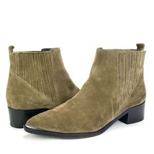 Marc Fisher Women's Khaki Green Suede Yommi Ankle Boot size 5.5 M